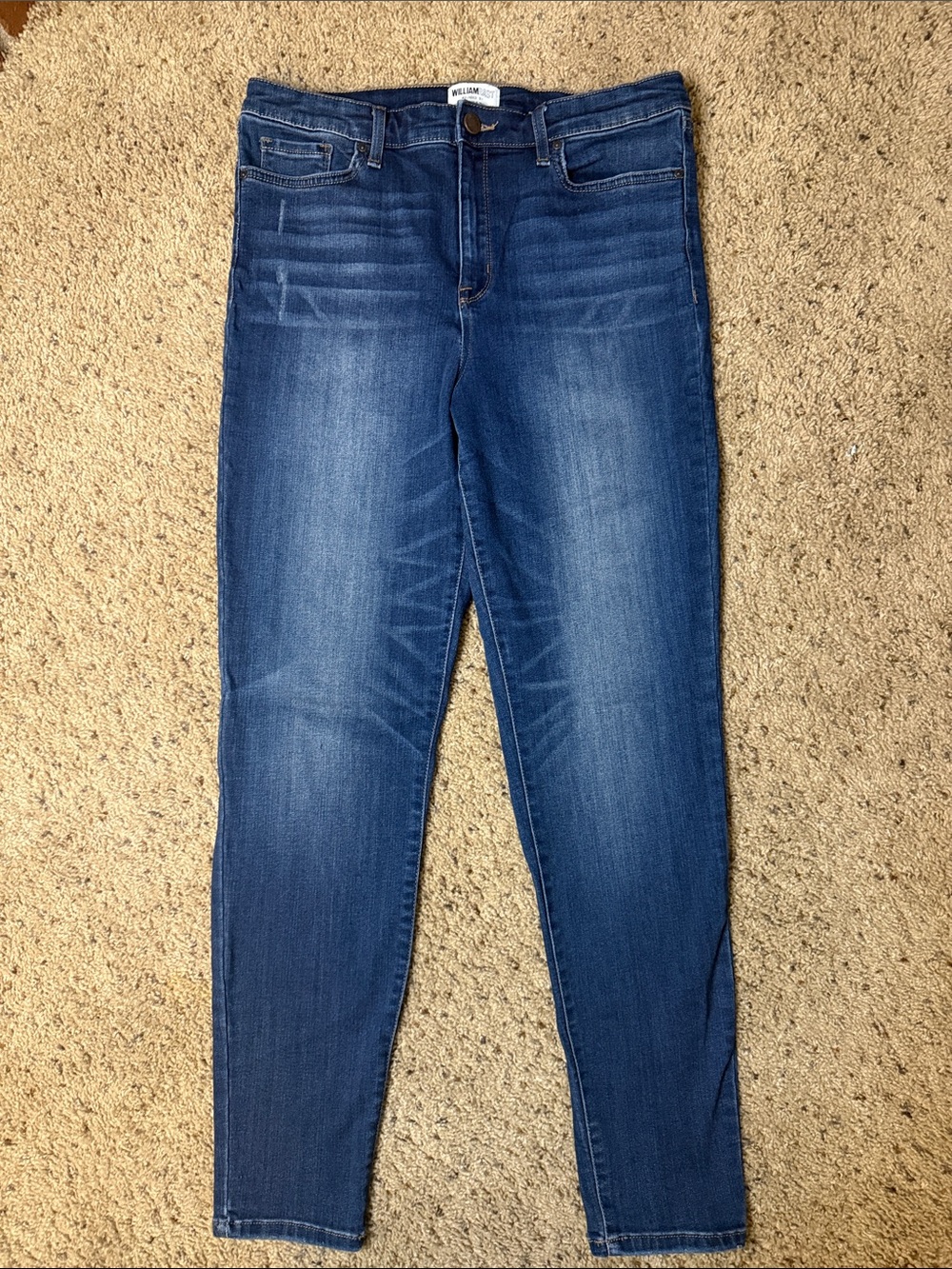 William Rast Indigo Skinny Jeans with Faded Whiskering